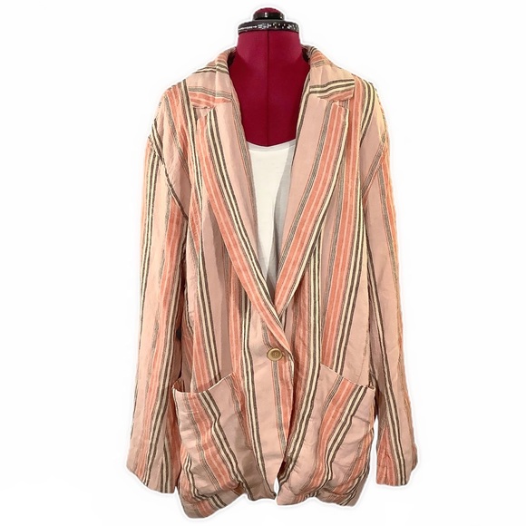 🏷NWT 🌸FREE PEOPLE Simply Stripe Blazer - Picture 4 of 8